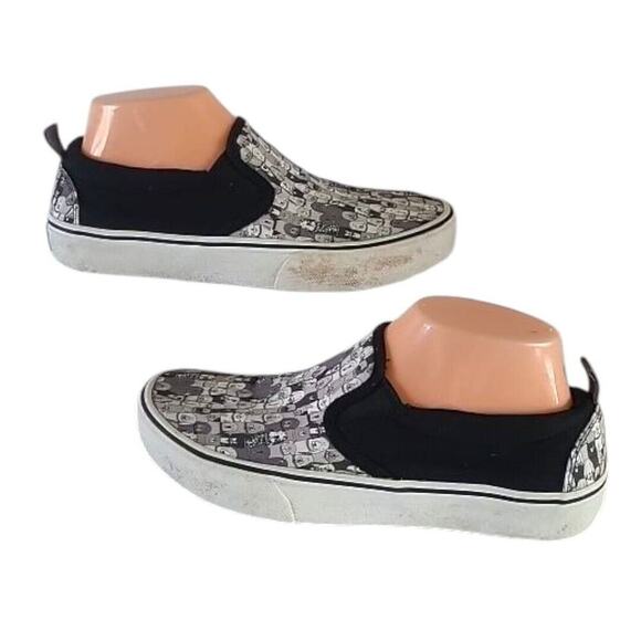 Skechers Bobs WMS SZ 7 Marley Jr. Wag Swag Black/Gray Slip On Shoes Dog Print - Picture 1 of 12